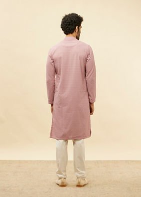 Amaranth Pink Chikankari Jaal Patterned Kurta Set image number 5